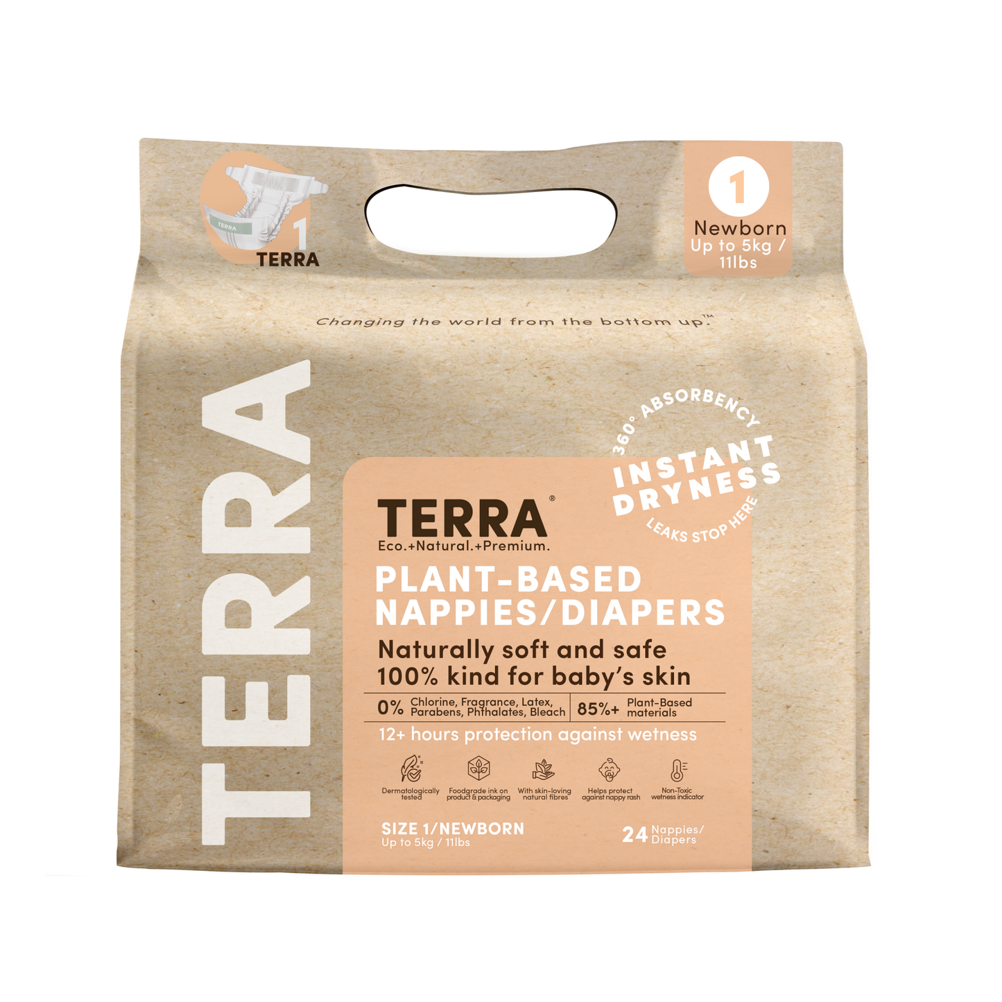 Newborn up to 5kg Eco Nappies 24's (8*24s)