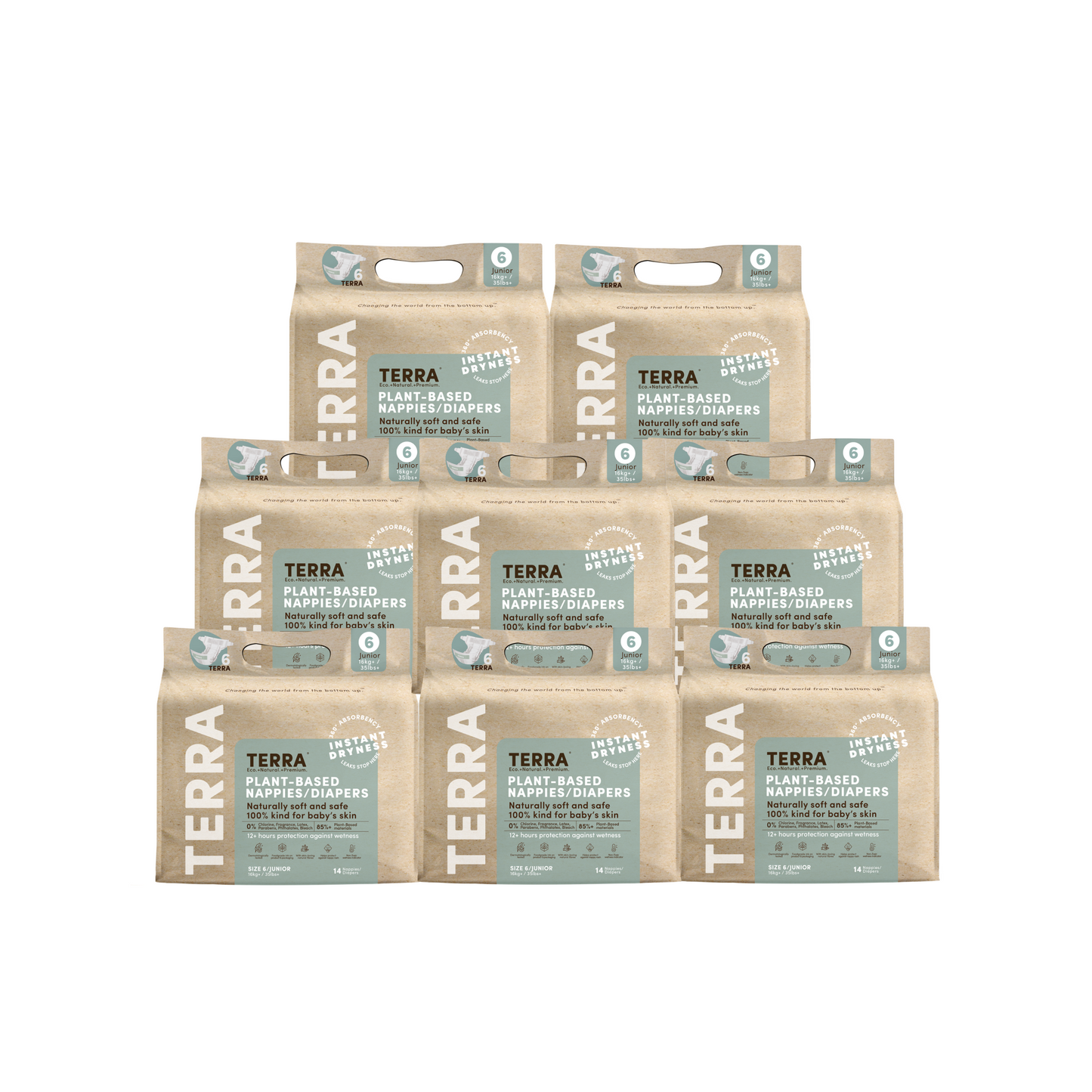 Junior 16kg+ Eco Nappies 14's (8*14s)