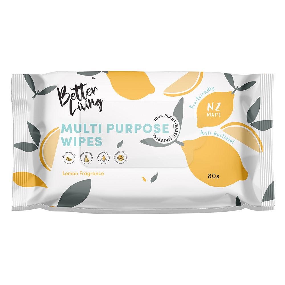 Multi-purpose Antibacterial Wipes - Lemon 80s Value Pack(12*80s)