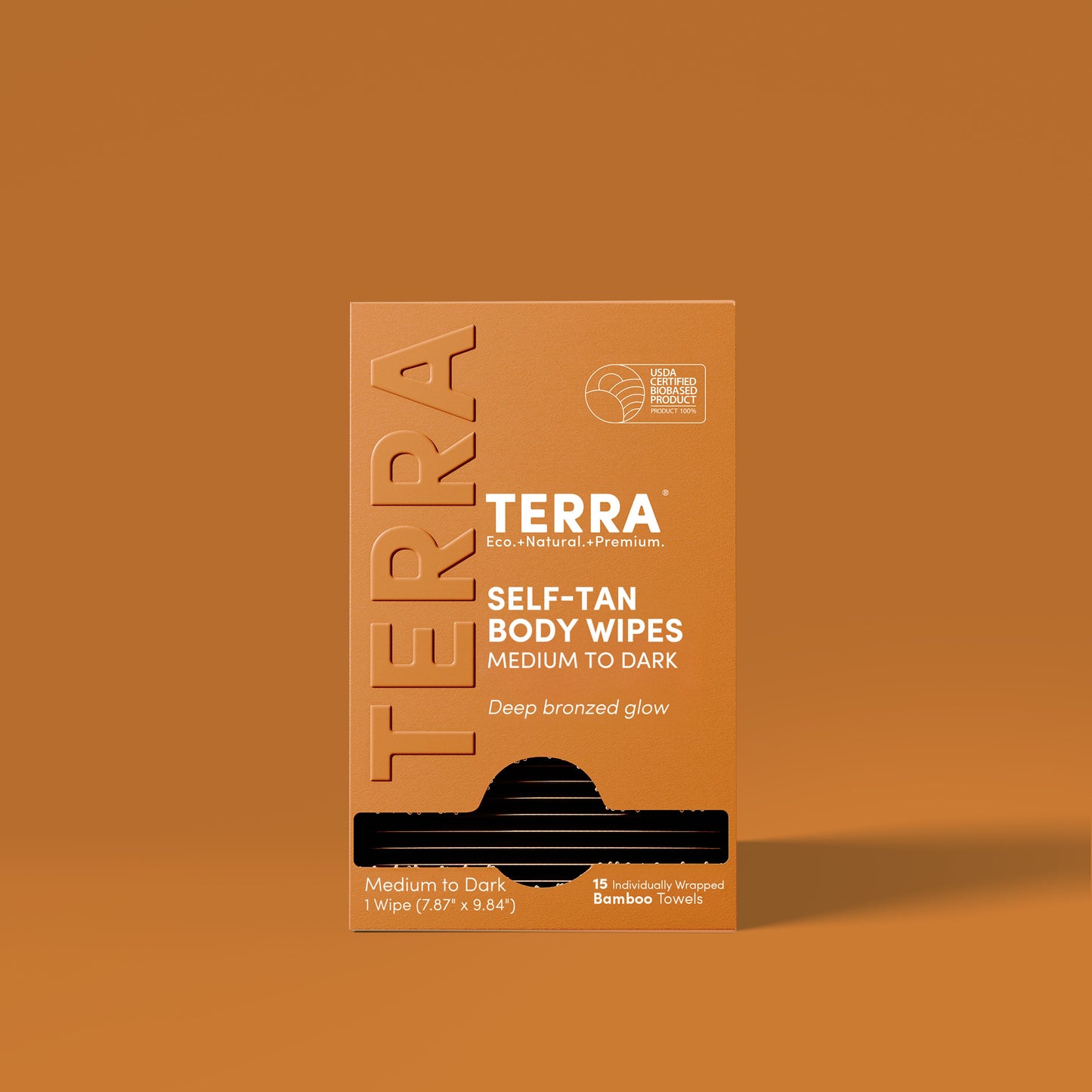 Terra Self-Tan Body Wipes (Medium to Dark) 15s x 6 Carton Pack