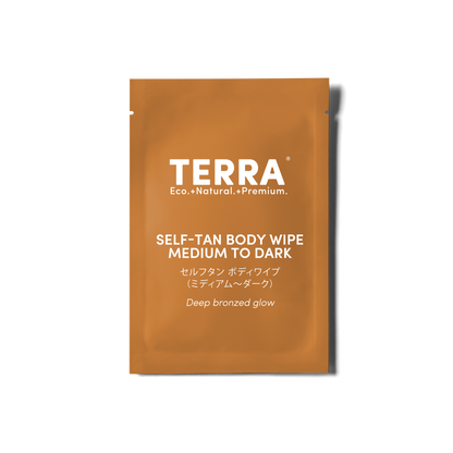 Terra Self-Tan Body Wipes (Medium to Dark) 15s x 6 Carton Pack